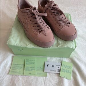 Off-White pink leather sneakers